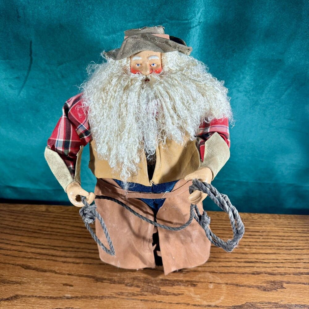 Silvestri Western Santa Claus Cowboy With Lasso 16” Tall soft figurine